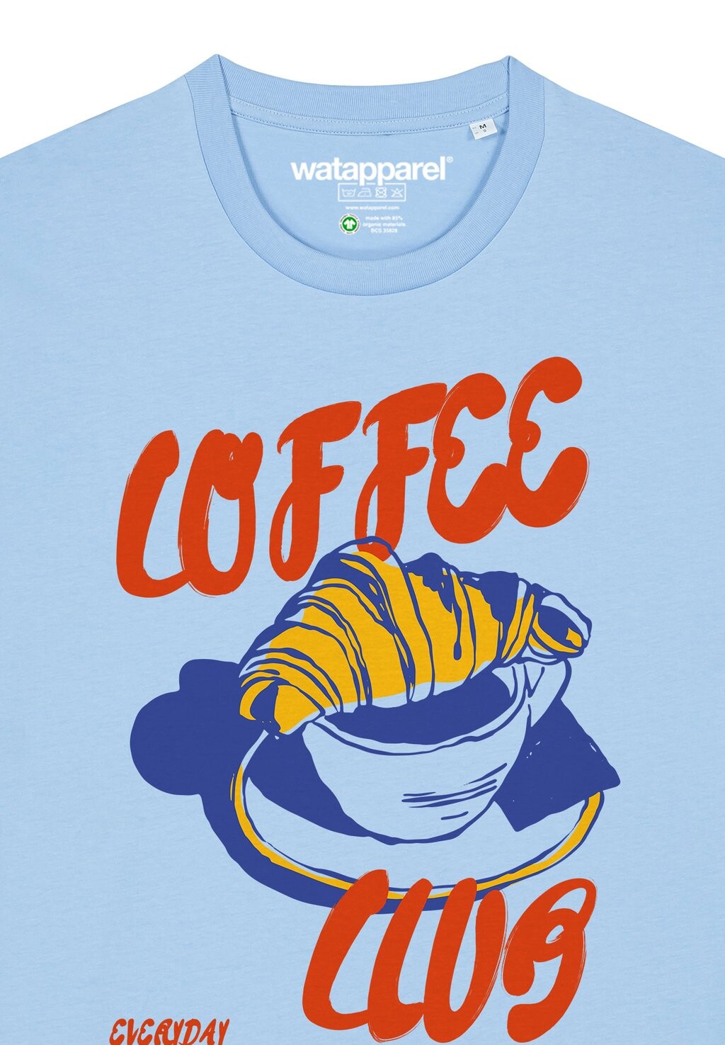 

Футболка с принтом COFFEE CLUB watapparel, светло-голубой