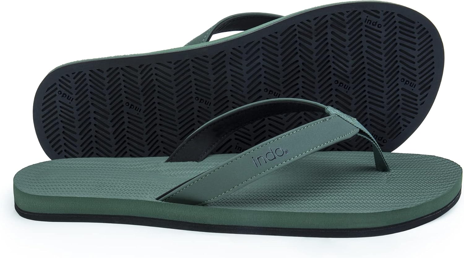 Мужские веганские вьетнамки Indosole ESSNTLS для любой поверхности, подошва из переработанных шин, поддержка свода стопы из натурального резинового материала, противоскользящая стелька, удобная водонепроницаемая лямка ENVRO, Leaf — фото 4