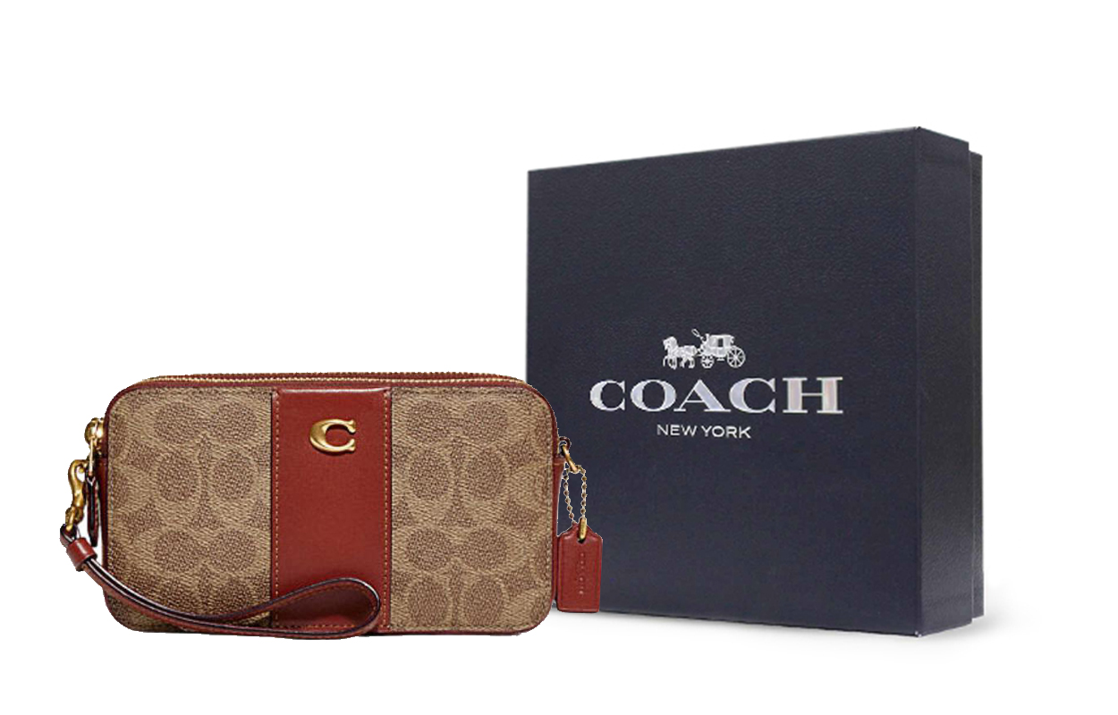 

COACH Кожаная сумка через плечо Киры малого размера для женщин бежевая