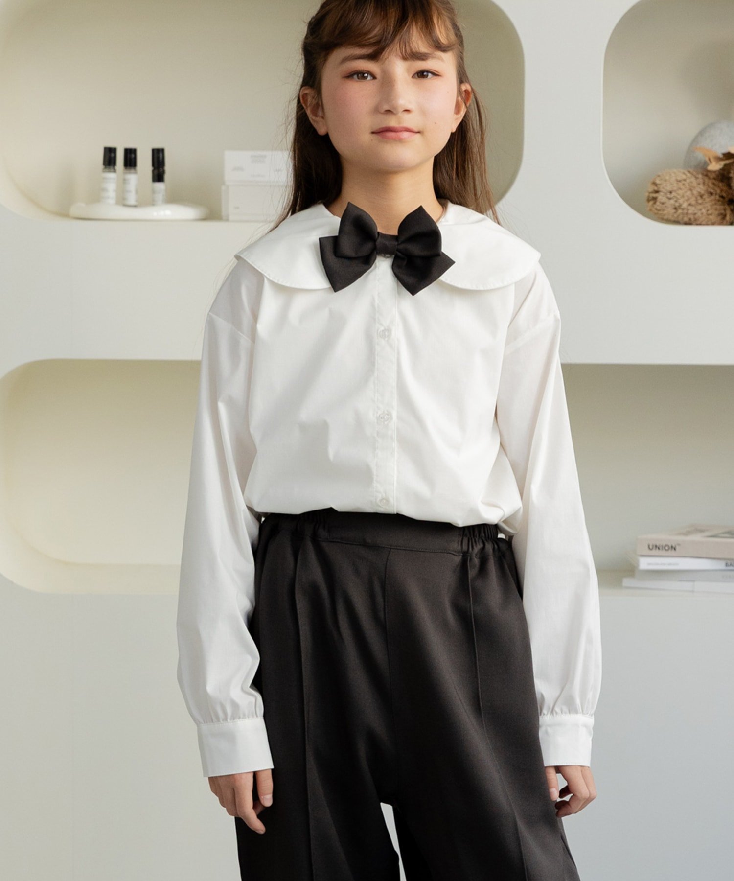 Блузка с длинными рукавами и лентой Chil2, white