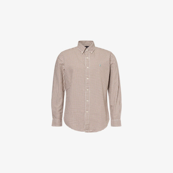 

Рубашка Polo Ralph Lauren из хлопка с клетчатым принтом и вышитым логотипом, коричневый