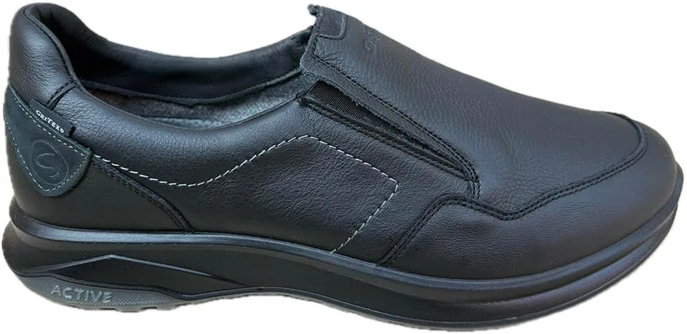 Мужские зимние мокасины Grisport City Moccasins из кожи без шнурков, водонепроницаемые, с нескользящей подошвой Gritex Active Bottom, Black Avon — фото 4