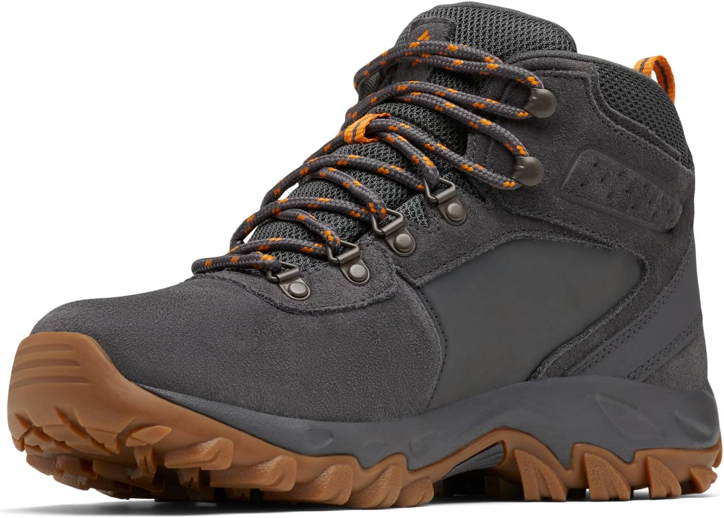 Кроссовки для походов Columbia Men's Newton Ridge Plus II Suede Waterproof, Dark Grey/Gold Amber — фото 4