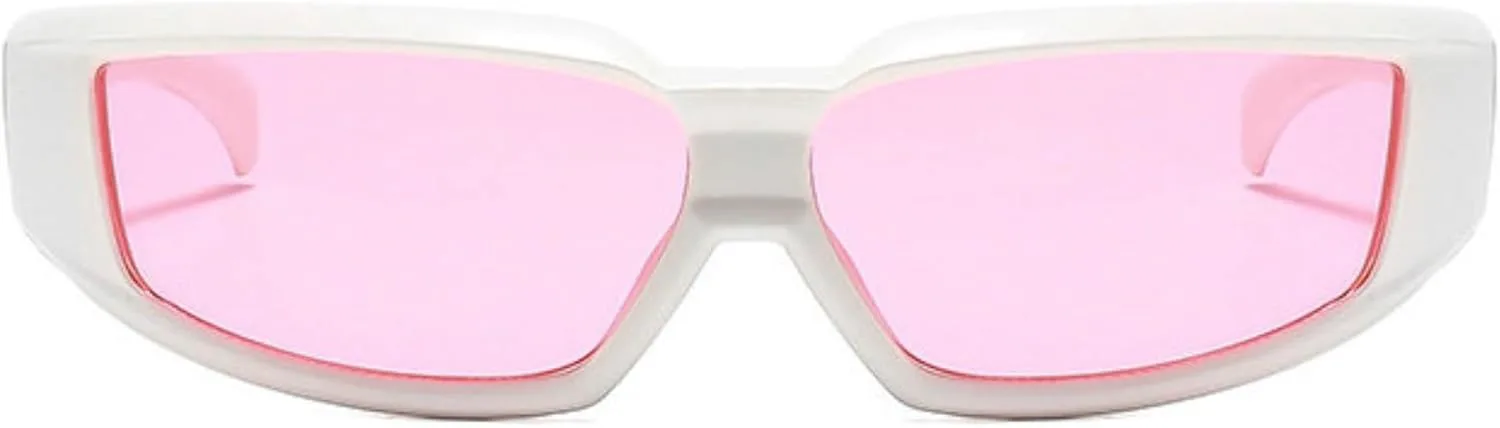 

Willochra Модные солнцезащитные очки в стиле Y2K с обтекаемой формой для женщин, узкие прямоугольные солнцезащитные очки, стильные винтажные панк-очки, C4