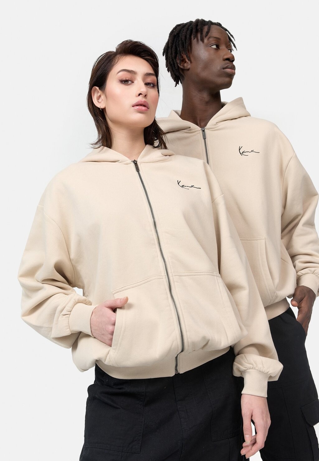

Толстовка на молнии CHEST SIGNATURE ESSENTIAL ZIP HOODIE UNISEX Karl Kani, серый