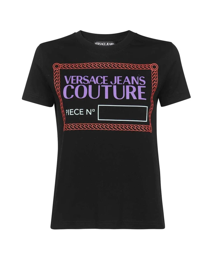 

Хлопковая футболка с логотипом Versace Jeans Couture, черный