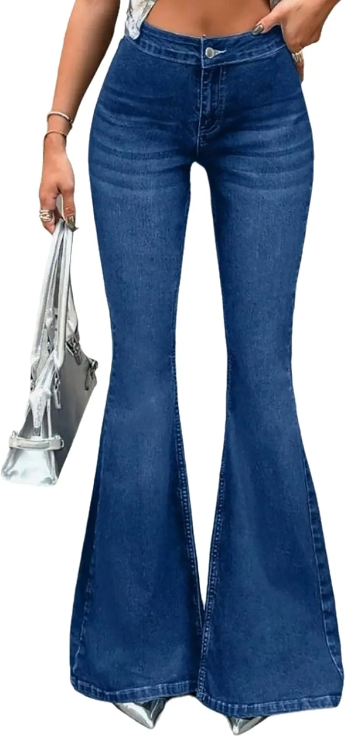 

Женские джинсы с высокой талией и расклешенным низом Curvy Fit QLAUYIOE