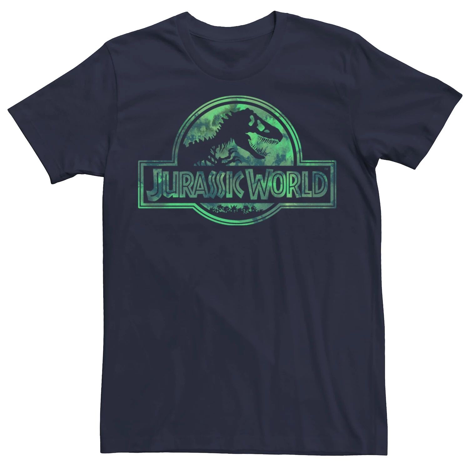

Мужская футболка Jurassic World с выцветшим пастельным акварельным логотипом и графическим рисунком Licensed Character, синий