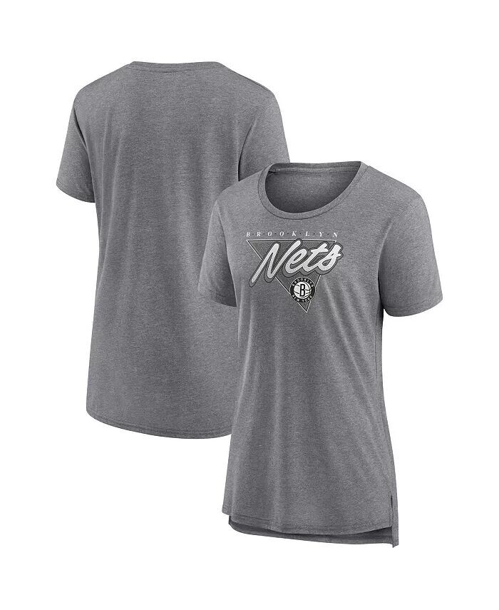 

Женская серая футболка с принтом Brooklyn Nets True Classics Tri-Blend Fanatics