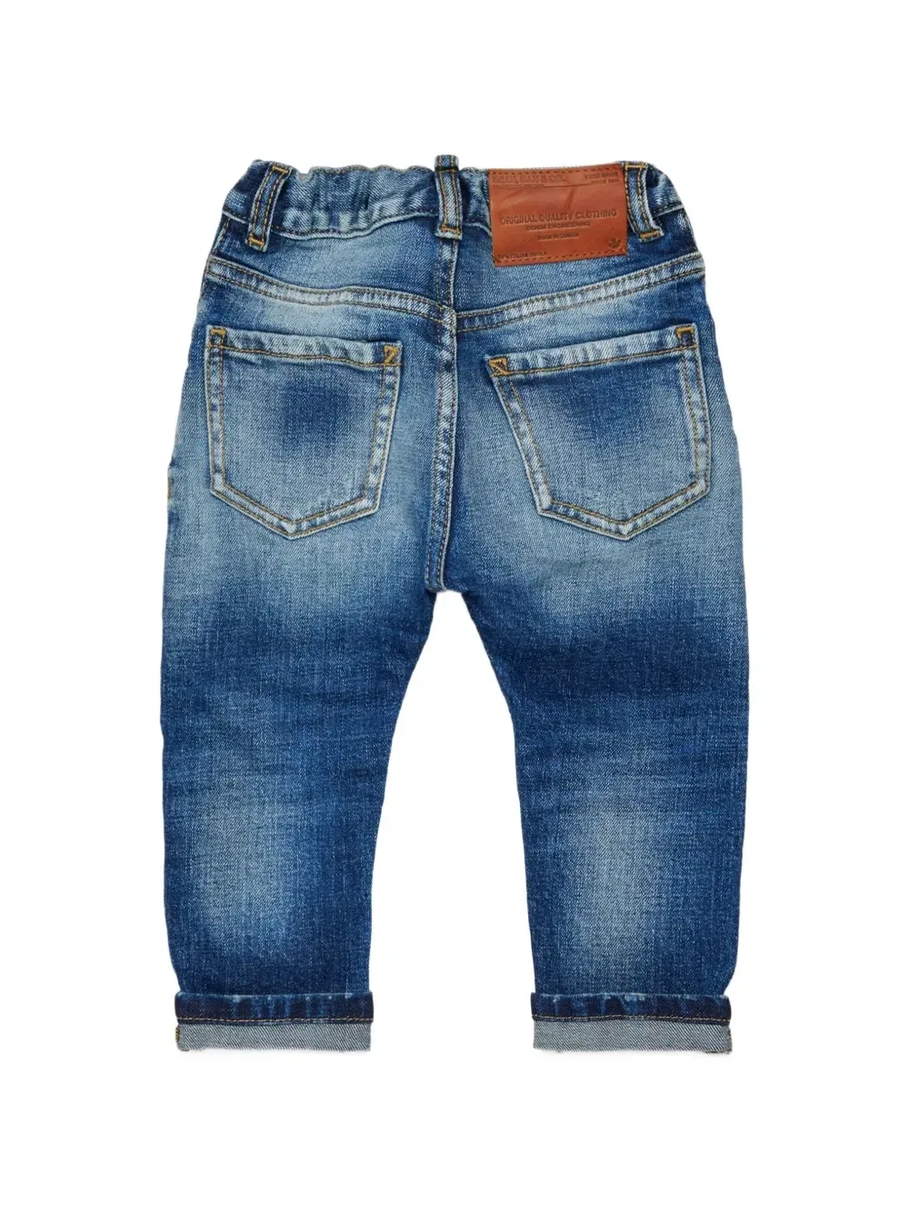 Брюки узкого кроя с эффектом потертости Dsquared2 Kids, синий — фото 2