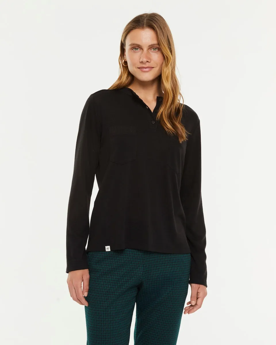 

Женская футболка с круглым вырезом и длинными рукавами Paz Torras, черный