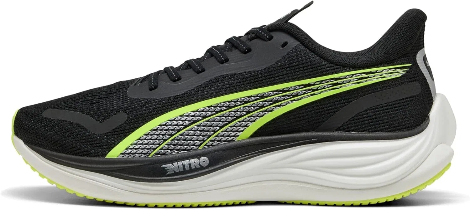 Мужские беговые кроссовки Puma Velocity Nitro 3, нейтральные, PUMA Black-Yellow Alert - Black, размер 44.5