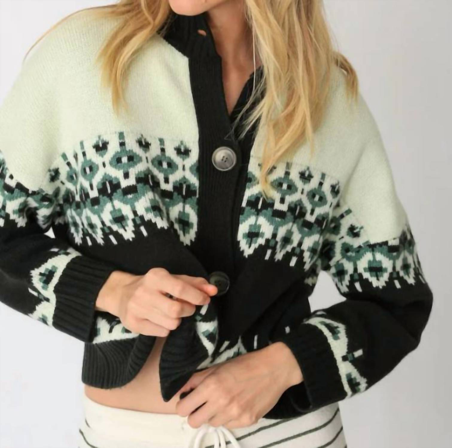 

Кардиган Rudi в узоре Fair Isle с соснами Electric & Rose, Fair Isle Pine