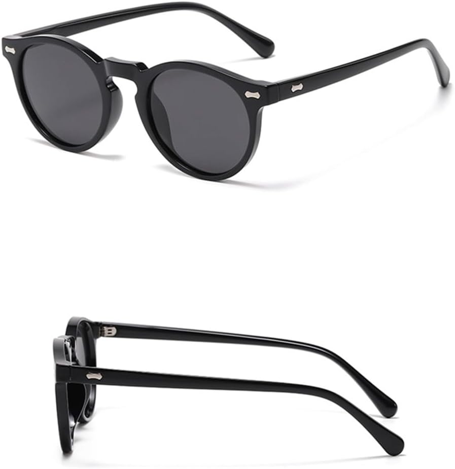 

Поляризованные круглые солнцезащитные очки с заклепками для мужчин и женщин, маленькая оправа, солнцезащитные очки Ocean для мужчин, винтажные, красочные очки VFDHN, 1