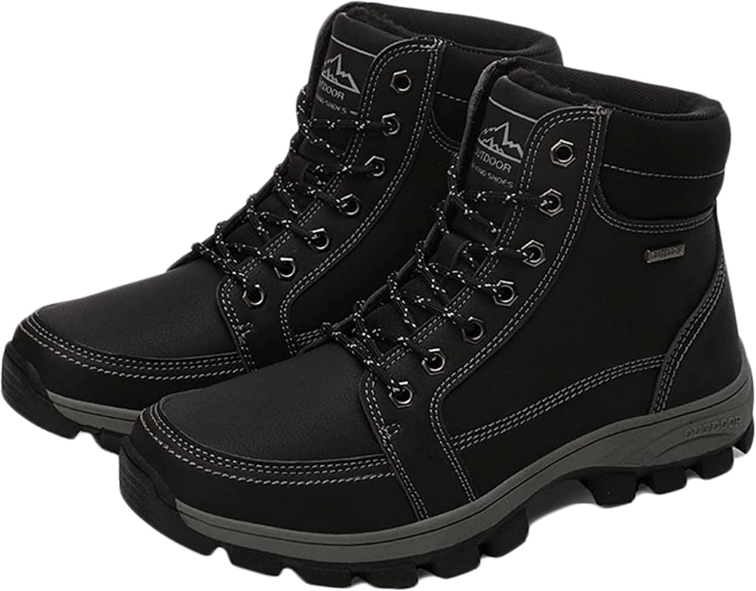 

Мужские высокие зимние ботинки Yiozoi, водонепроницаемые, с шнуровкой, теплые повседневные зимние ботинки для прогулок, черный