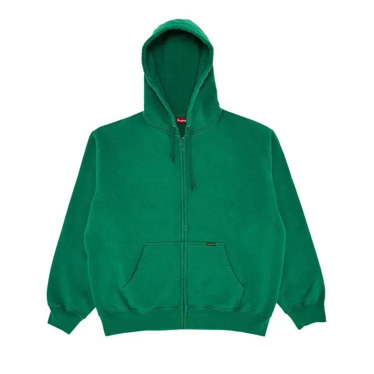 Толстовка Supreme Work на молнии с капюшоном, зеленого цвета