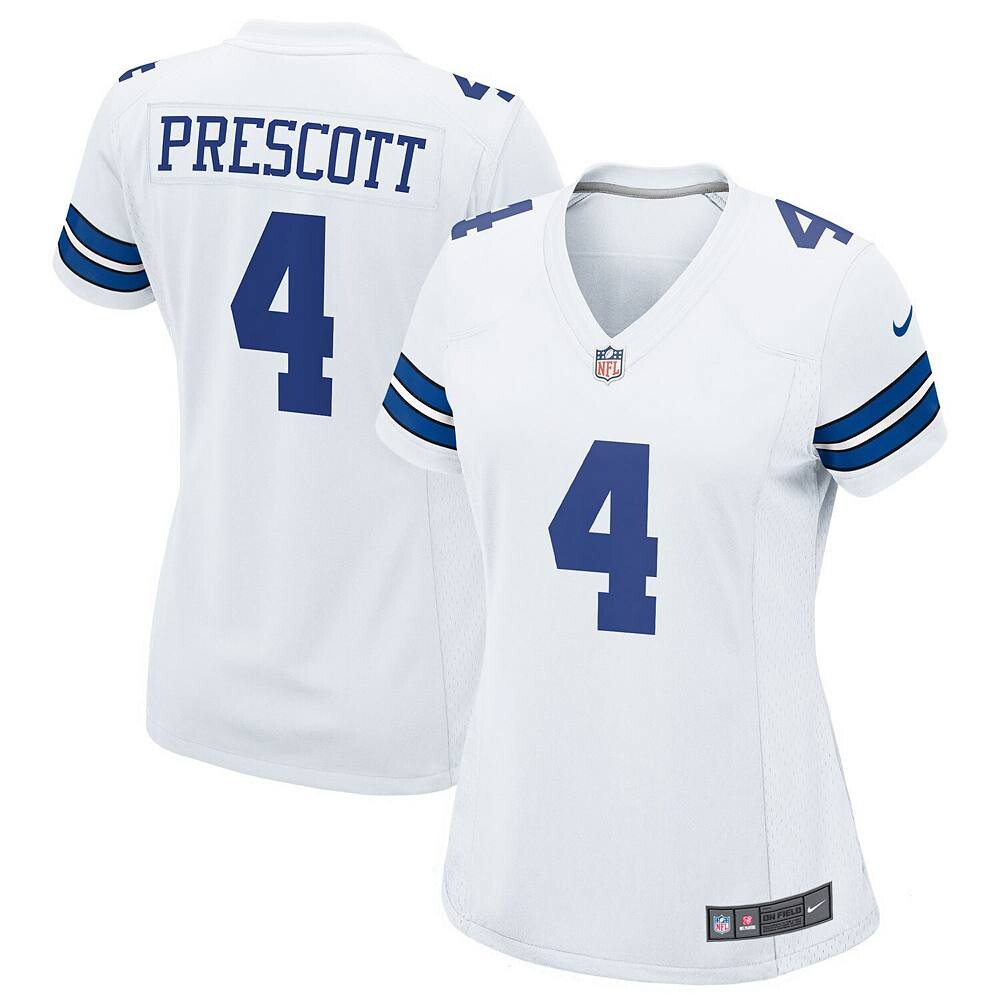 Женское белое джерси Nike Dak Prescott Dallas Cowboys Team Game, цвет Cow White — фото 2