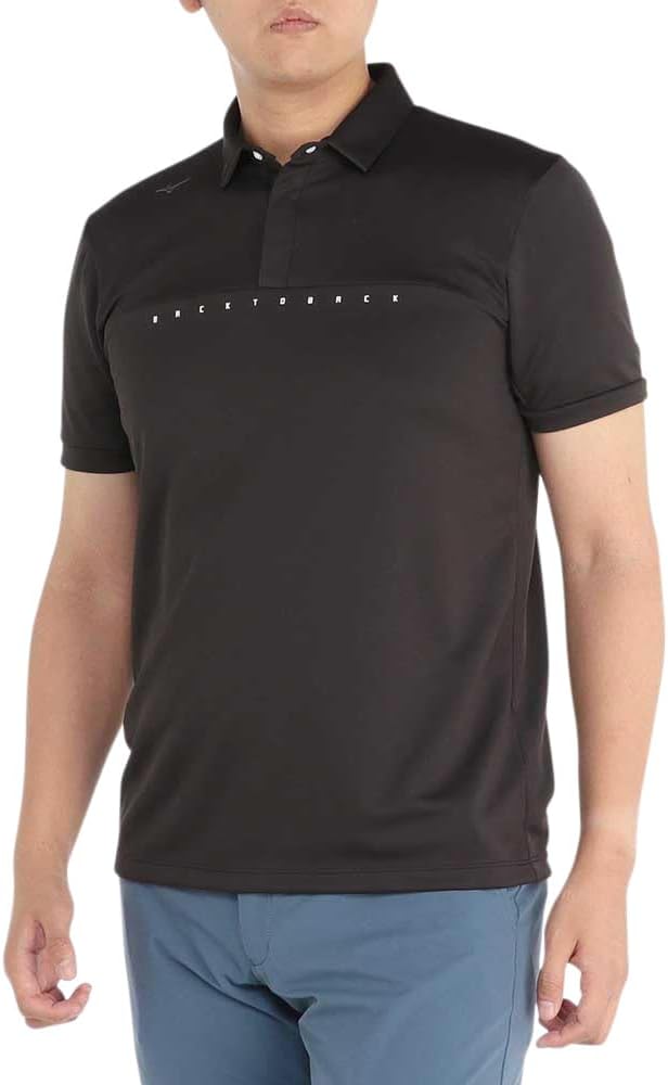 

Мужская рубашка для гольфа MIZUNO Solar Cut, короткий рукав, саморегулирующийся воротник, очень приятная на ощупь, защищает от тепла и УФ-излучения, обеспечивает свободу движений (E2MAB001), черный