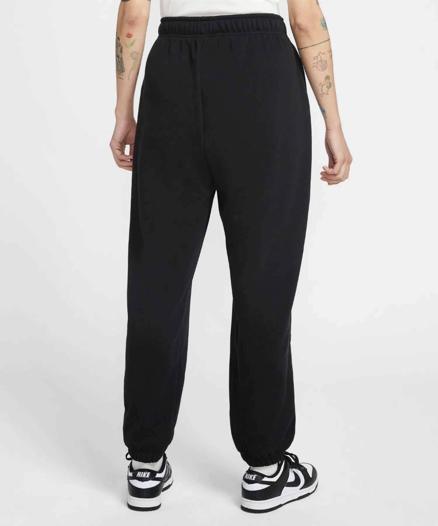 Женские спортивные брюки Nike Sportswear Club Fleece средней посадки, свободного кроя, IQ3741-010, черные. — фото 4