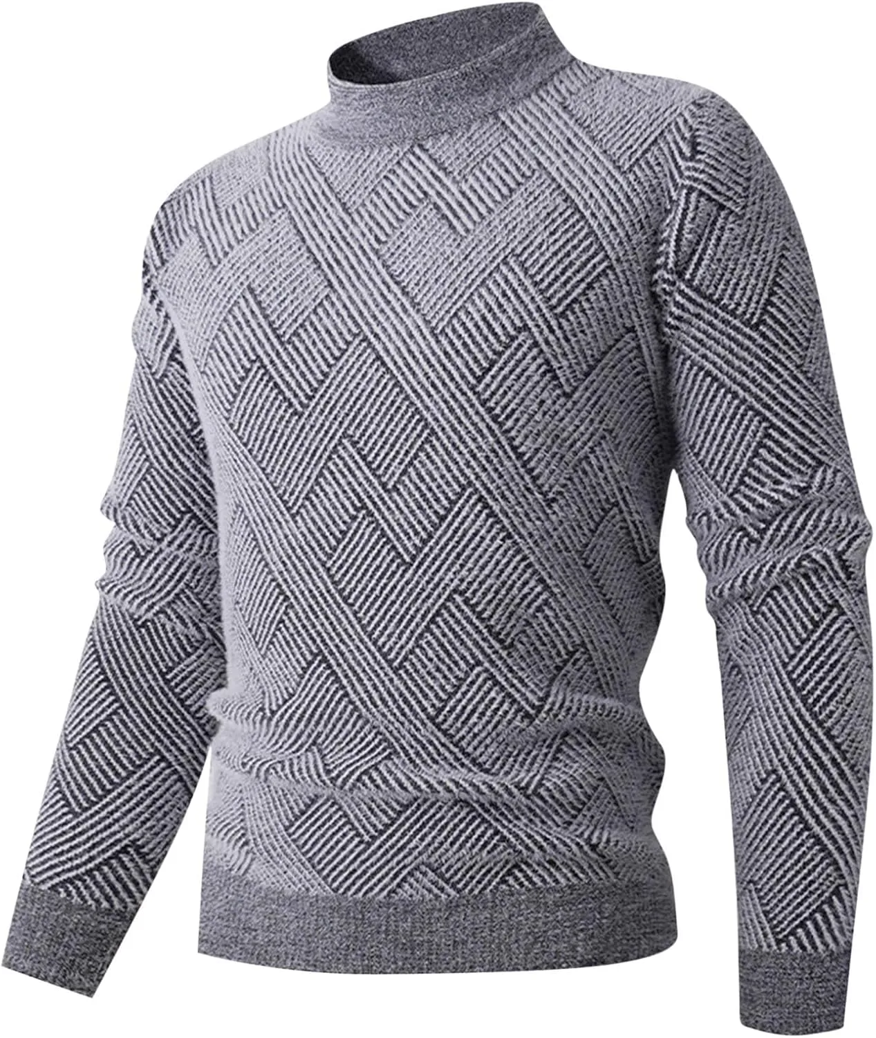 

Осенний свитер для мужчин Slim Fit с длинным рукавом и воротником-стойкой