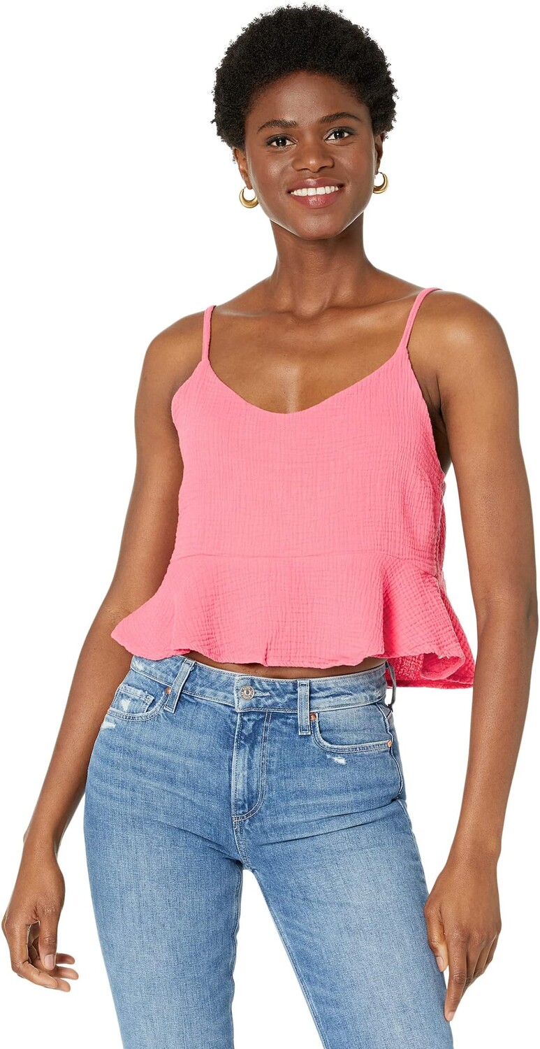 

Топ LAmade Perla Cotton Gauze Tank with Sliders, цвет Pink Lemonade