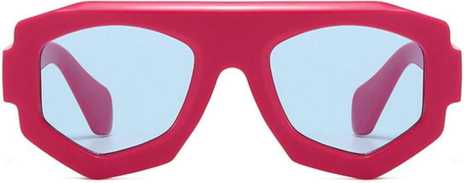 

COTIA 2026 Модные солнцезащитные очки неправильной квадратной формы для женщин и мужчин, с многоугольным или шестиугольным дизайном, солнцезащитные очки UV400, Rose Red