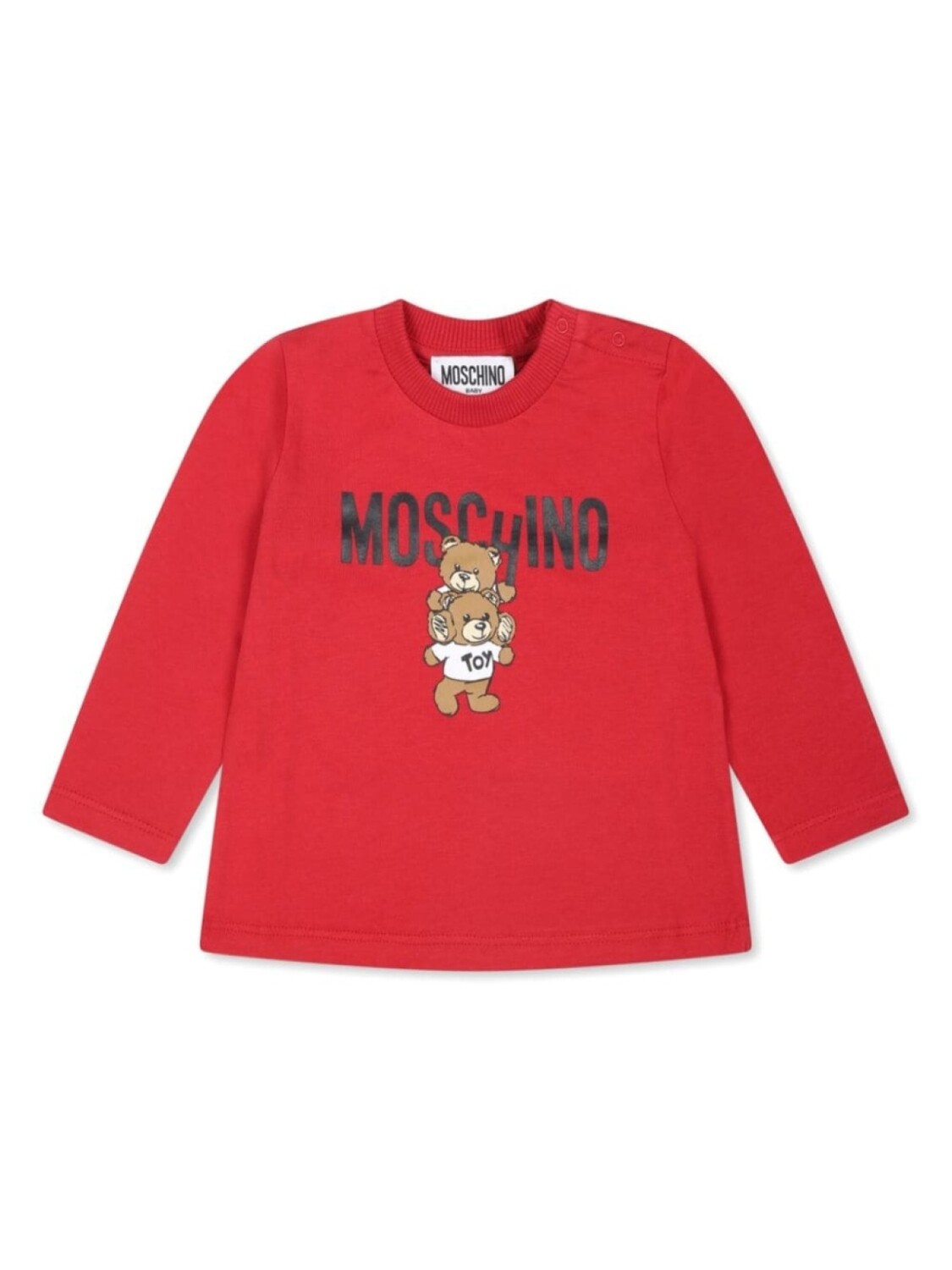 

Moschino Kids футболка с длинными рукавами и принтом логотипа, красный