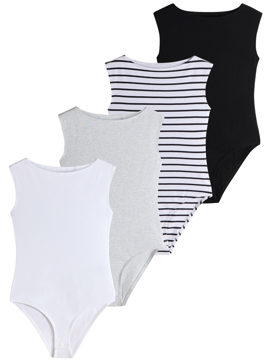 

Боди-рубашка The Set, Mottled Grey/Black/White