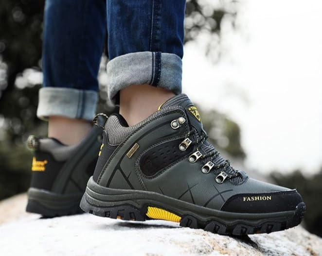 Мужские водонепроницаемые походные ботинки, легкие, с нескользящей подошвой, низкие треккинговые кроссовки для походов, кемпинга, альпинизма и туризма Hhhchpm, зеленый — фото 2