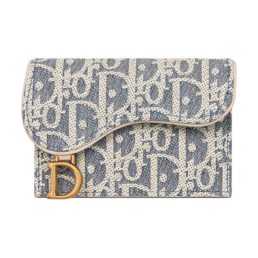 

DIOR Кошелек для карт из кожи Saddle Cow Regular Women's Blue