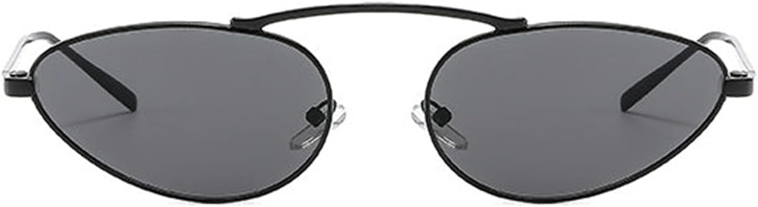 

Willochra Модные роскошные солнцезащитные очки «кошачий глаз» для мужчин и женщин, уникальная маленькая овальная металлическая оправа, стильные треугольные солнцезащитные очки F28, C2