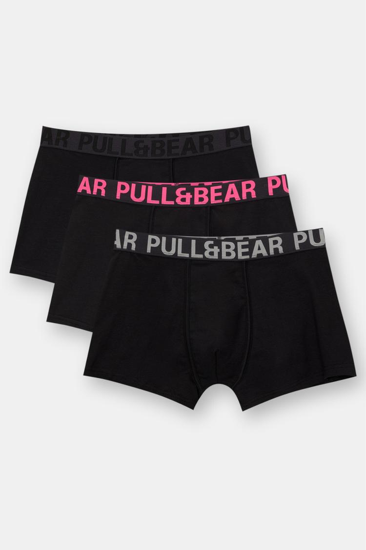 

Упаковка из 3 черных боксеров Pull And Bear, мультиколор