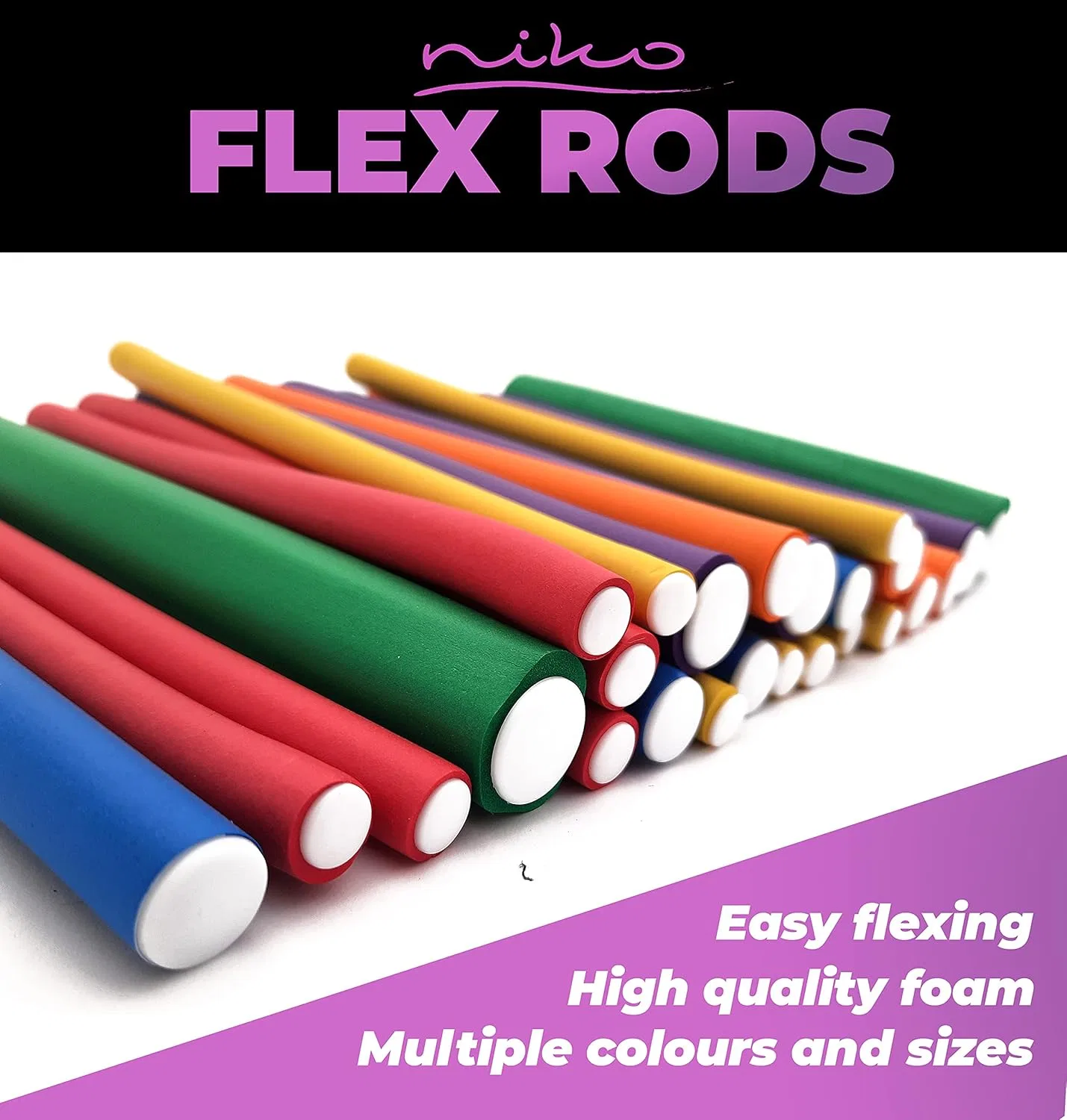 Набор гибких бигуди-палочек NIKO Twist Flex Rods (18 мм) La Rosa — фото 4