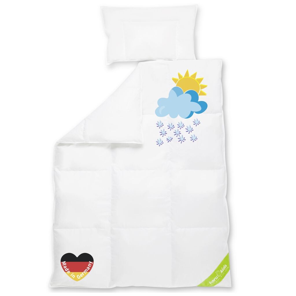 

Koru Kids️ Комплект детского одеяла 100х135 см - пуховое одеяло с детской подушкой 40х60 см - 100% немецкий пух - детское одеяло - детское одеяло