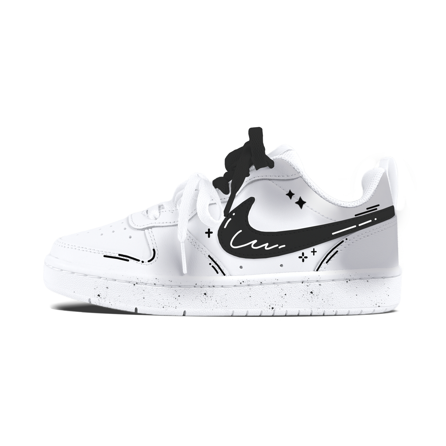 

Кроссовки для скейтбординга Court Borough Stars Anime с противоскользящей подошвой, устойчивые к истиранию и с амортизацией для детей и подростков Nike, светло-серый