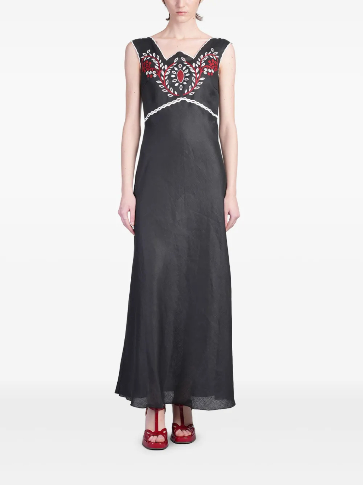 

Платье макси с вышивкой HOLY CAFTAN, черный