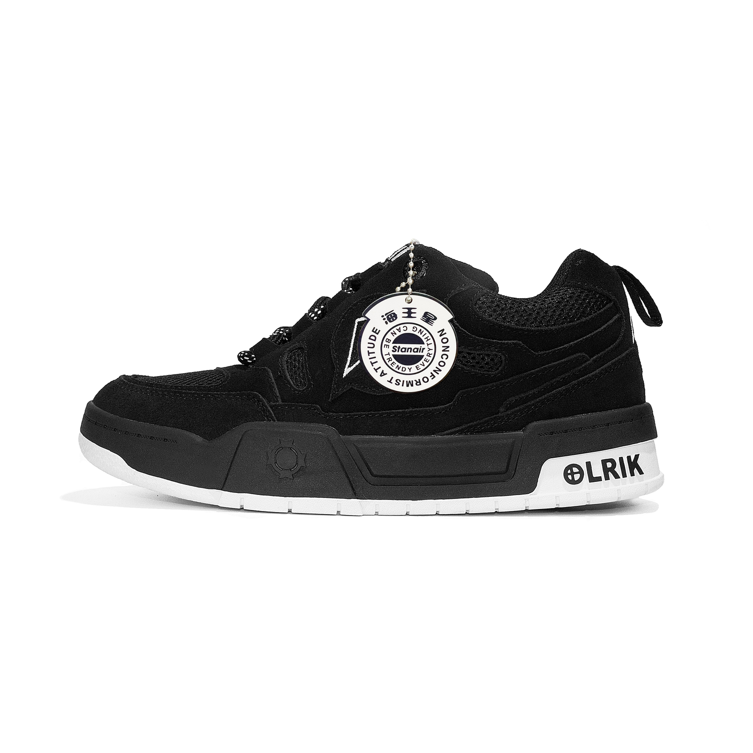 

STANAIR Олрик x Антислип износостойкие низкие скейтерские кеды Black White, цвет Black White