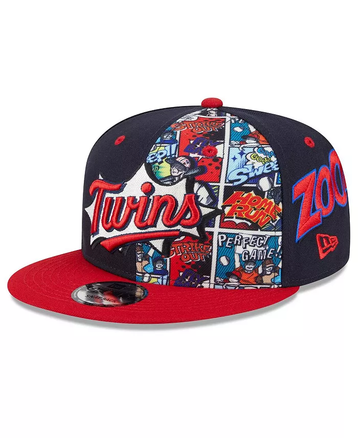 

Бейсболка-снепбек Minnesota Twins 2025 MLB Diamond Hero Edition 9FIFTY для больших мальчиков и девочек, темно-синяя/красная New Era