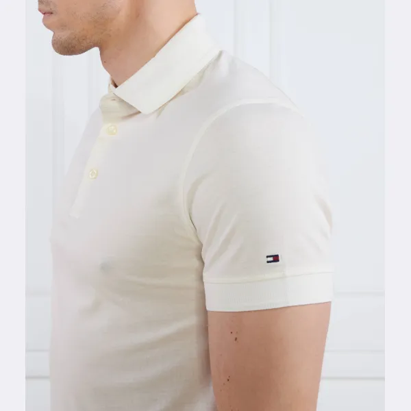 Узкая рубашка-поло из джерси Polo dc ess Merc Tommy Hilfiger, экрю — фото 4