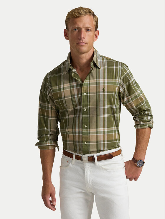 

Рубашка с индивидуальным пошивом 710960639001 Polo Ralph Lauren, зеленый