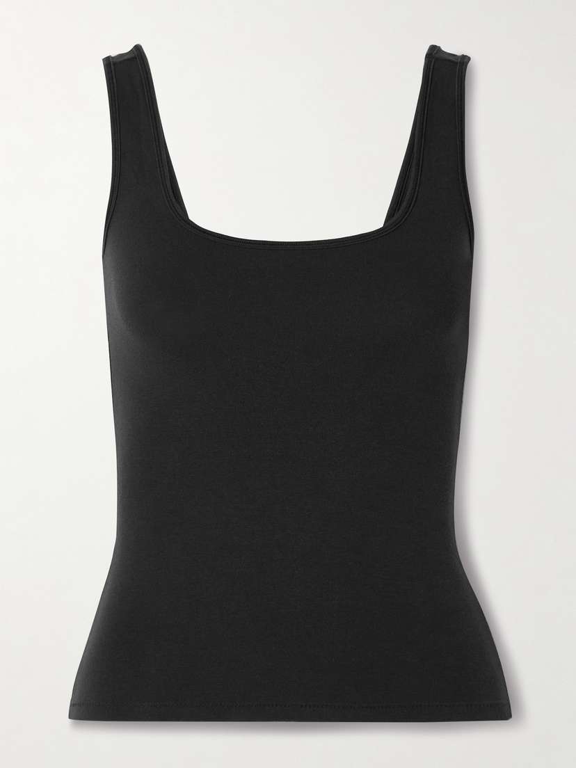 

Майка из хлопкового джерси - сажа Skims, черный