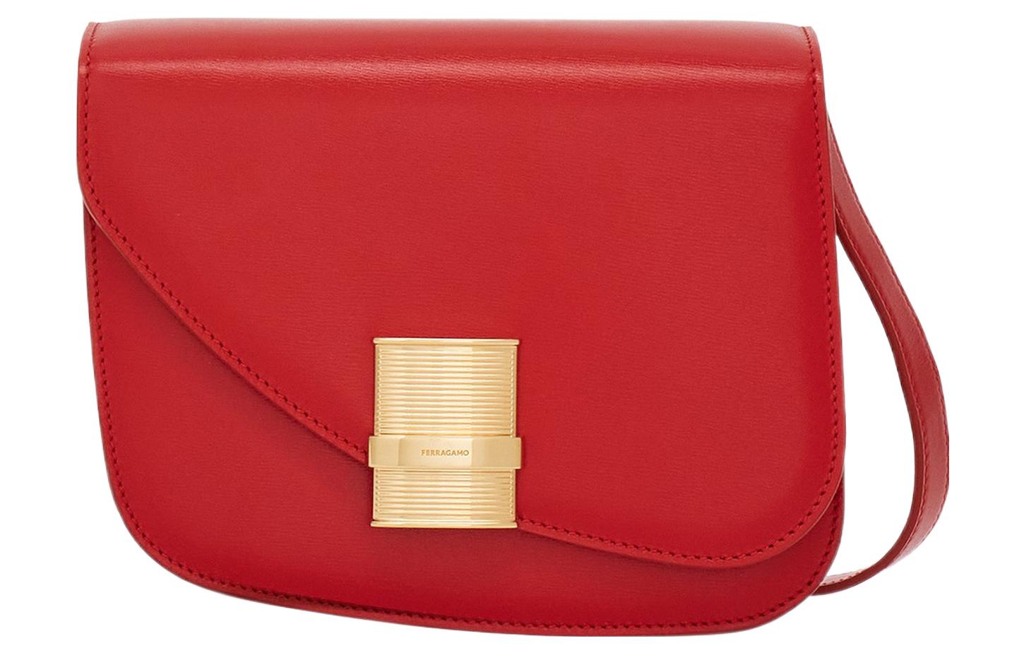 

Сумка через плечо из телячьей кожи FERRAGAMO, женская, огненно-красная