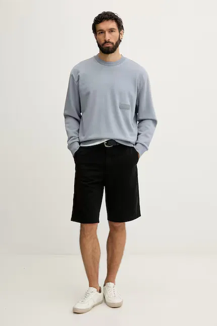 Худи из мягкого трикотажа SW_Crewneck BOSS Green, синий — фото 2