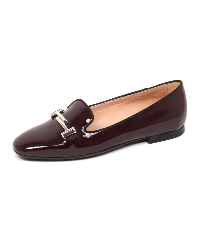 Лакированные балетки цвета бордо Tod'S, красный