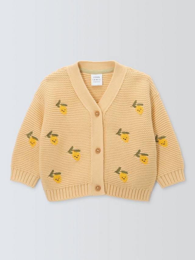 

Кардиган с детскими лимонами John Lewis, желтый