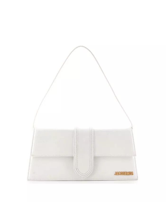 

Длинная кожаная сумка Le Bambino с верхней ручкой и клапаном Pre-Owned Jacquemus, белый