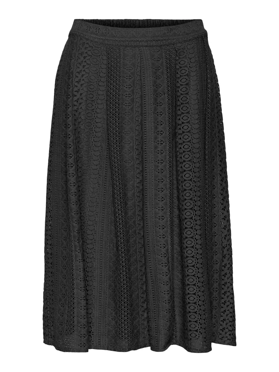 

Плиссированная юбка Vero Moda "VMHONEY LACE H/W CALF SKIRT WVN", черный