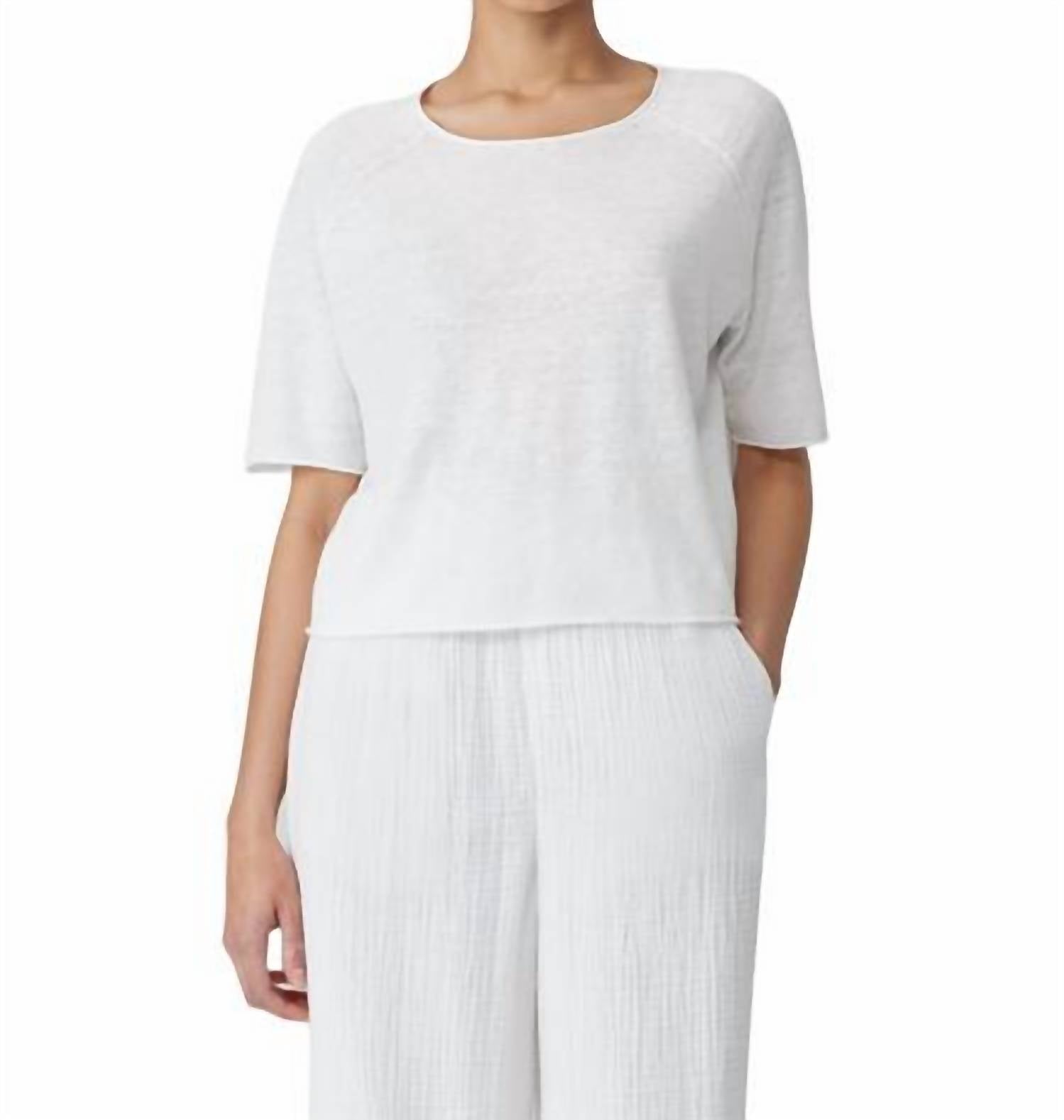 

Топ с вырезом Jewel Neck белого цвета Eileen Fisher