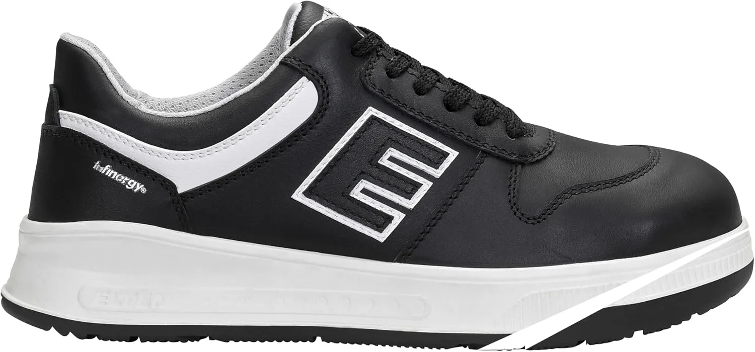 Защитные ботинки ELTEN JAMAIN XXST Black Low ESD S3S для мужчин и женщин, изготовлены из кожи и стального носа, легкие, спортивные, черно-белые — фото 2