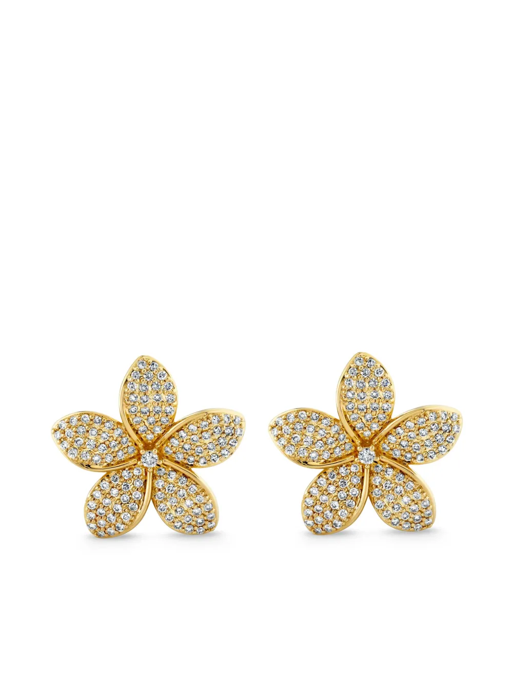 

Серьги-гвоздики Plumeria из желтого золота с бриллиантами Sydney Evan, золотой